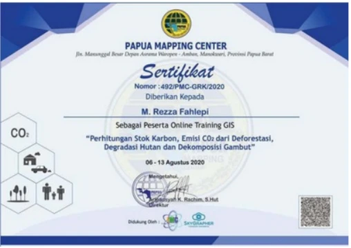 Dokumen GIS: stok karbon & emisi CO₂, Papua Mapping Center · M. Rezza Fahlepi